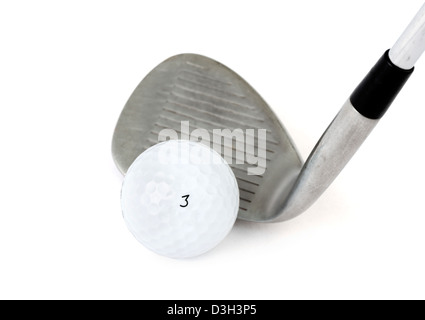 La pallina da golf e golf club Foto Stock