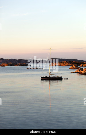 Marstrand, Svezia, Schaerenkueste al tramonto Foto Stock