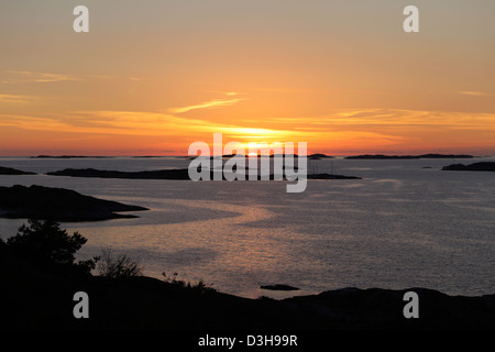 Marstrand, Svezia, Schaerenkueste al tramonto Foto Stock