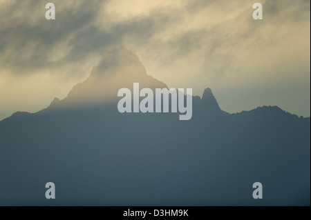 Il monte Kenia, Ol Pejeta Wildlife Conservancy, Laikipia, Kenya Foto Stock
