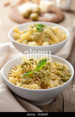 Pasta con tapenade di olive Foto Stock