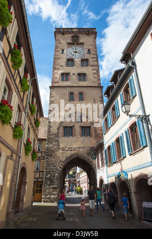 Torre in Ribeauville, Haut Rhin, Alsazia, Francia Foto Stock