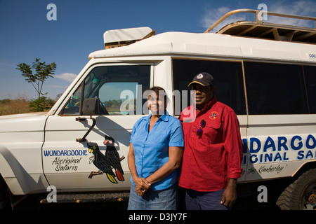 Colin e Maria Morgan, Wundargoodie Safari aborigena, basato in Wyndham, Australia occidentale Foto Stock