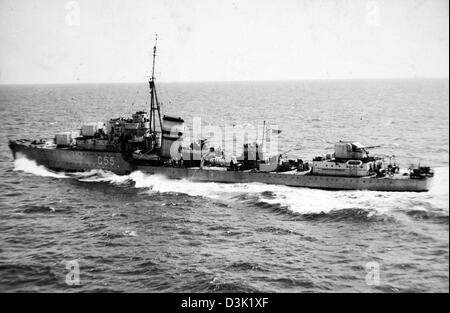 Royal Navy warship WW11 Foto Stock