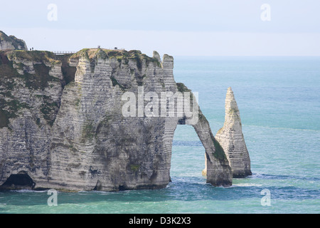 Chalk cliff Etretat, Haute Normandie, Francia Foto Stock