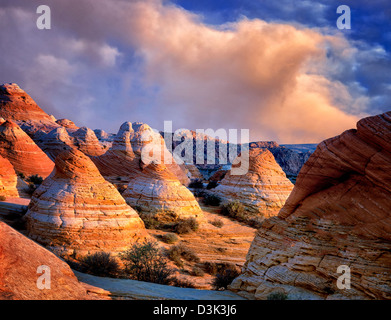 Hoodos con nuvole. Deserto Vermillion-Cliffs, Arizona/Utah C00233DL-3 Foto Stock