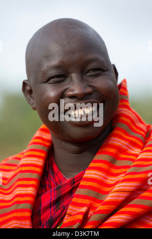 Uomo masai, tutela di Selenkay, Kenya Foto Stock