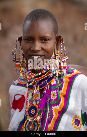 Donna Maasai, tutela di Selenkay, Kenya Foto Stock