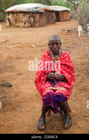 Maasai beadwork, tutela di Selenkay, Kenya Foto Stock