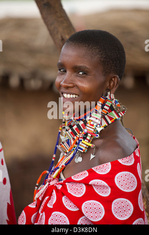 Donna Maasai, tutela di Selenkay, Kenya Foto Stock
