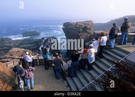 Elk282-2078 Maine, isola di Mount Desert, Parco Nazionale di Acadia, Park Loop Road, East shore, foro di tuono Foto Stock