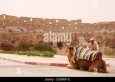 Anfiteatro romano di El Jem, Tunisia, Africa Foto Stock