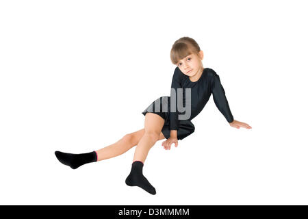 Il piccolo ballerino in un abito nero Foto Stock