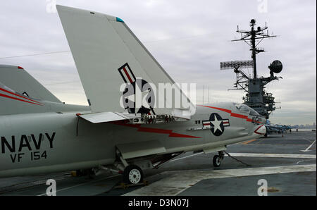 Possibilità Vought F-8 Crusader noi aviogetti a bordo della USS Hornet Museum Foto Stock