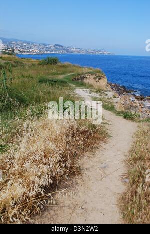 San Remo la città e la costa, la riviera italiana paesaggio, Liguria, Italia Foto Stock