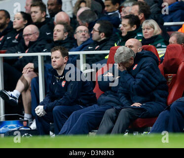 Febbraio 19, 2013 - Londra, Regno Unito - Arsenale di Arsène Wenger guarda sconsolato..L'Arsenal v Bayern Munich - Champions League secondo turno, prima gamba- Emirates Stadium, Londra- 19/02/13 - Picture David Klein/Sportimage Foto Stock