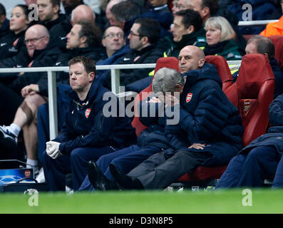 Febbraio 19, 2013 - Londra, Regno Unito - Arsenale di Arsène Wenger guarda sconsolato..L'Arsenal v Bayern Munich - Champions League secondo turno, prima gamba- Emirates Stadium, Londra- 19/02/13 - Picture David Klein/Sportimage Foto Stock