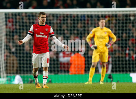 Febbraio 19, 2013 - Londra, Regno Unito - dell'Arsenal Jack Wilshere guarda sconsolato dopo aver 3-1..L'Arsenal v Bayern Munich - Champions League secondo turno, prima gamba- Emirates Stadium, Londra- 19/02/13 - Picture David Klein/Sportimage Foto Stock