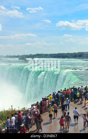 I visitatori osservano Cascate Horseshoe Foto Stock