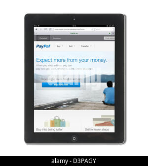 Schermata di iscrizione per il sito Web di PayPal su una quarta generazione di Apple computer tablet iPad Foto Stock