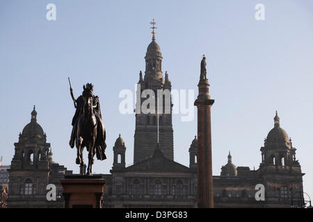 Glasgow City Chambers su George Square nel centro della città, Scozia, Regno Unito Foto Stock