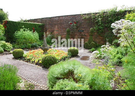 Formale di piantare il confine di erbe del giardino murato Arley Hall gardens Cheshire England Regno Unito Foto Stock