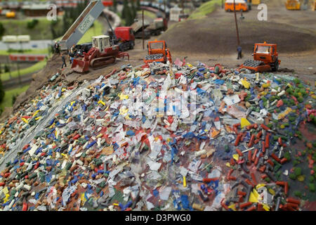 Amburgo, Germania, una discarica di rifiuti nel Miniatur Wunderland Foto Stock