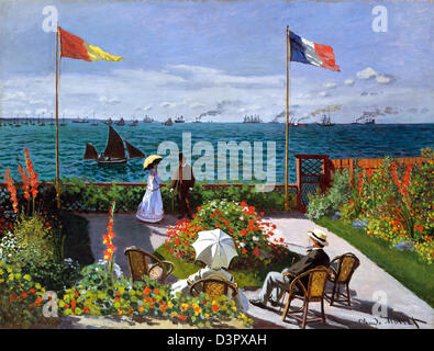 Claude Monet, Giardino a Sainte-Adresse 1867 olio su tela. Metropolitan Museum of Art di New York City. Olio su tela. Foto Stock