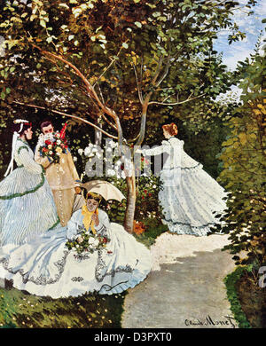 Claude Monet, donne in un giardino, 1866-1867, Musée d'Orsay, Parigi. Foto Stock