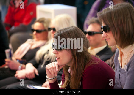 Hannover, Germania, 3-D film al CeBIT Foto Stock