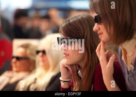 Hannover, Germania, 3-D film al CeBIT Foto Stock