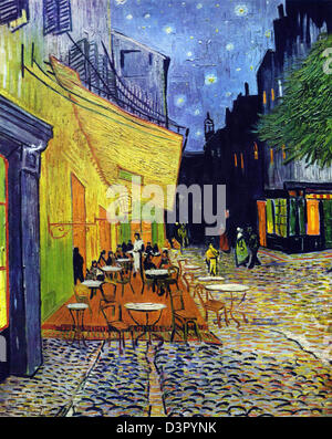 Vincent van Gogh, Cafe Terrazza di notte 1888 olio su tela. Museo Kroller-Muller, Otterlo, Paesi Bassi Foto Stock