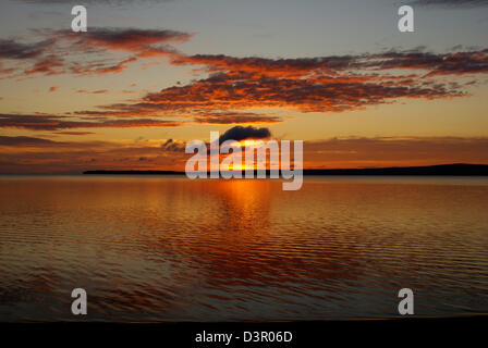 Sunrise over Keweenaw Bay nella Penisola Superiore del Michigan.. Foto Stock