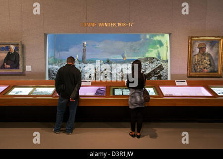 Diorama raffigurante I Guerra Mondiale battaglia in Australian War Memorial. Canberra, Australian Capital Territory, Australia Foto Stock