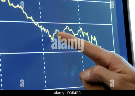 Grafico sul monitor del computer Foto Stock