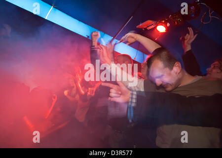 Poznan, Polonia, destinatari a un hip-hop concerto nel club di Reset Foto Stock