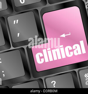 Testo clinico su laptop computer tastiera Foto Stock