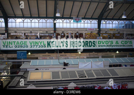 Kellys Records Cardiff Market Cardiff South Wales Foto Stock