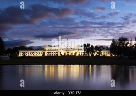La vecchia sede del Parlamento al crepuscolo. Canberra, Australian Capital Territory (ACT), Australia Foto Stock
