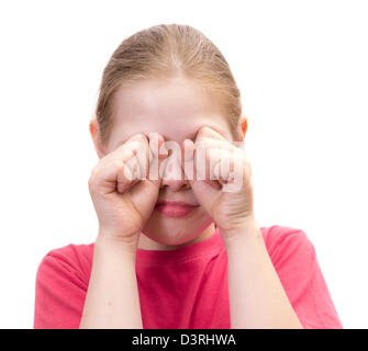 Le grida della ragazza Foto Stock