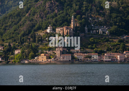 Morcote, Lago di Lugano, Canton Ticino, Svizzera, Europa Foto Stock