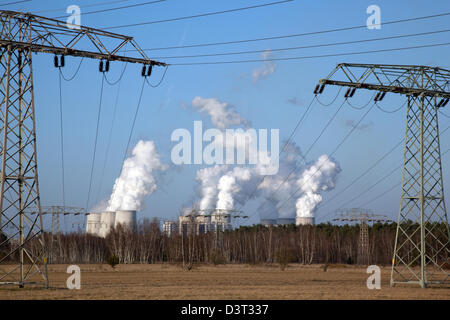Peitz, Germania, la lignite power plant di Vattenfall Europe AG Jeanschwalde Foto Stock