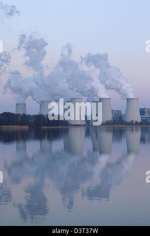 Peitz, Germania, la lignite power plant di Vattenfall Europe AG Jeanschwalde Foto Stock
