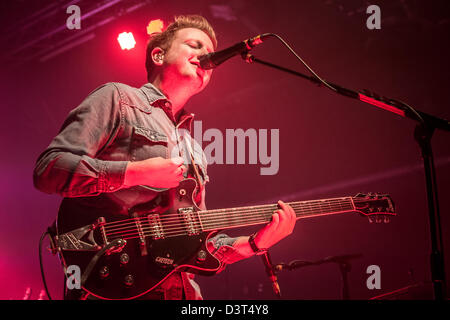 Febbraio 22, 2013 - Irish indie rock band porta due Cinema Club esegue presso i Magazzini Generali, Milano, Italia Foto Stock