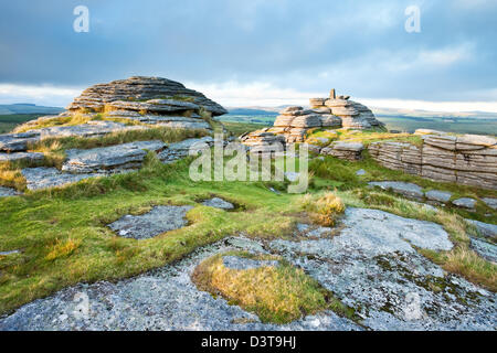 Bellever punto trig inondate di luce calda Foto Stock