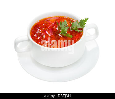 Ucraina e Russia nazionale rosso zuppa-borsch. closeup Foto Stock