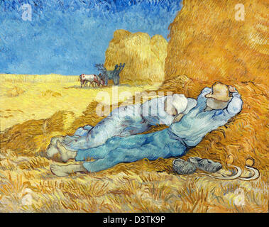 Vincent van Gogh, la siesta (dopo il miglio) 1890 olio su tela. Musée d'Orsay, Parigi Foto Stock