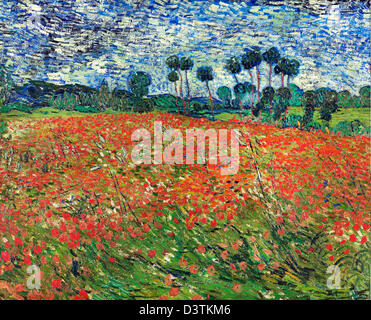 Vincent van Gogh, campo di papavero 1890 olio su tela. Gemeentemuseum Den Haag Foto Stock