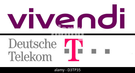 (Dpa - file) - La dispensa non datata mostra la Vivendi e Deutsche Telekom loghi aziendali, New York, Stati Uniti d'America. Francese di media company Vivendi ha seminato Deutsche Telekom negli Stati Uniti a causa di presunte scorte illegali aquisations polacca di società di telefonia mobile del PTC da parte di Deutsche Telekom. Foto: Vivendi/dpa Foto Stock