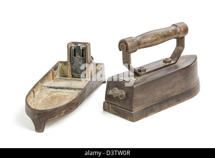 Antico ferro da stiro elettrico Foto Stock